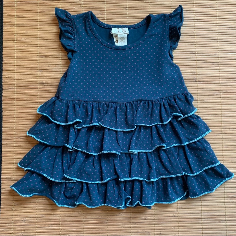 Matilda Jane Navy Lizzy Polka Dot Top Sz 4